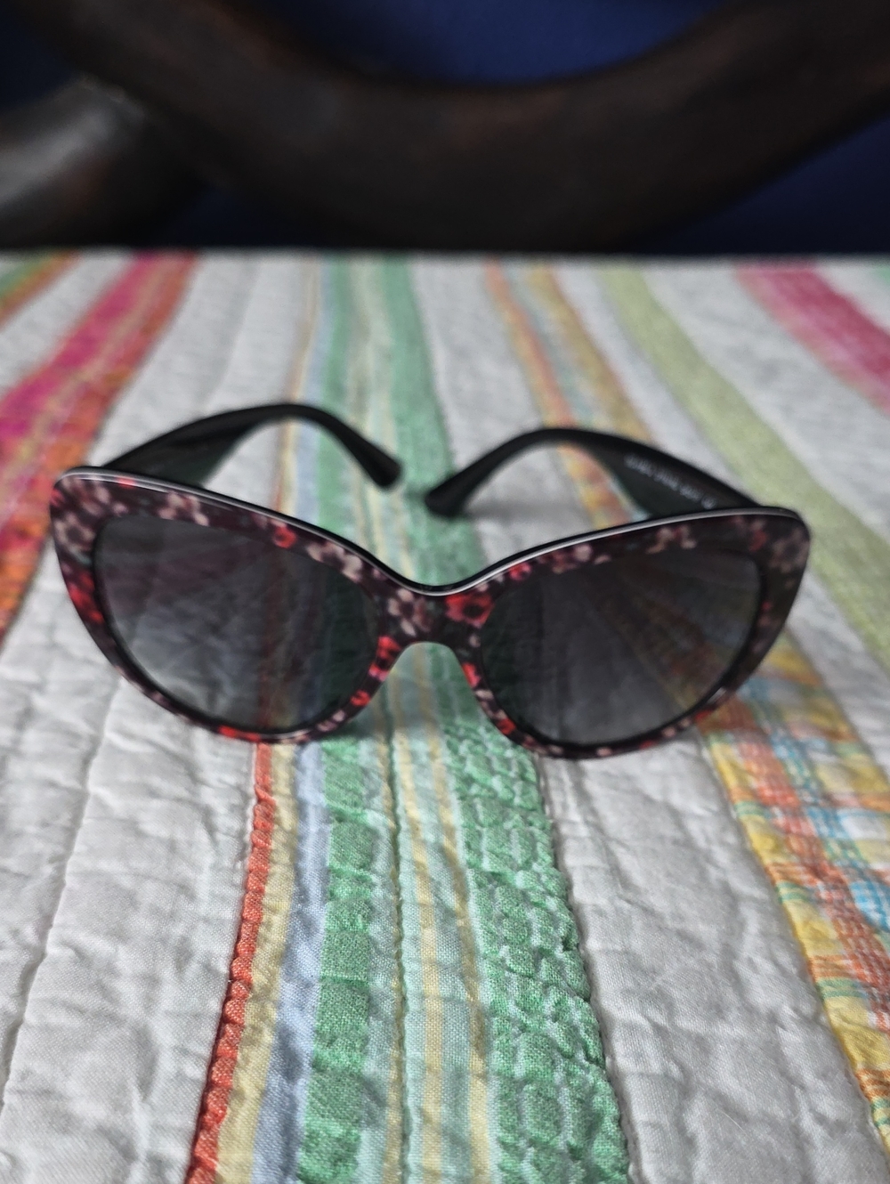 Dolce & Gabbana Women’s Cat-Eye Sunglasses in Pink/Black Floral Pattern
